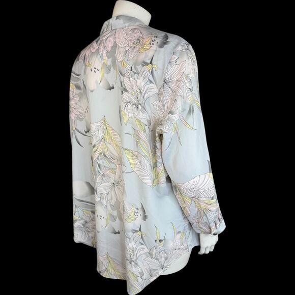 Jaclyn Smith Collection Women's XL Balloon Sleeve Lightweight Blouse Zip-Front - Picture 9 of 14